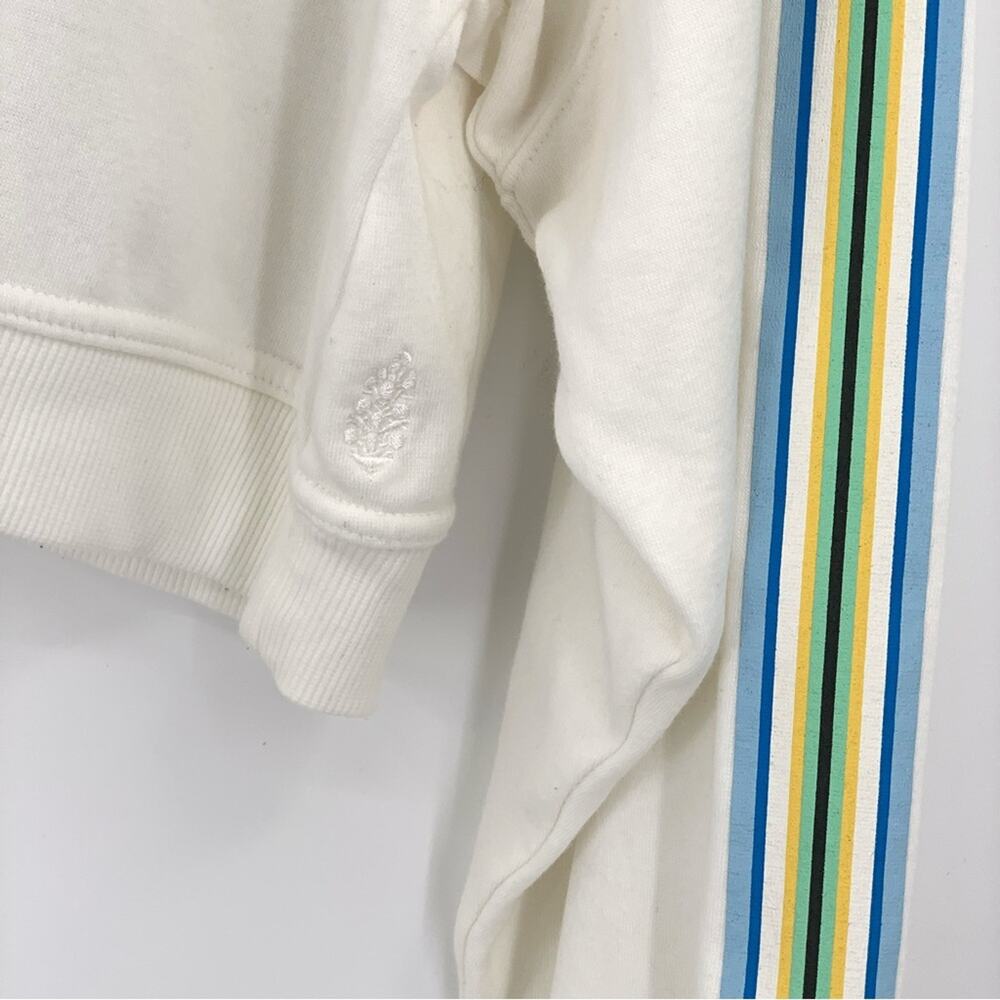 FREE PEOPLE MOVEMENT Grand Slam Sweat Striped Hoodie White XS - Picture 8 of 8